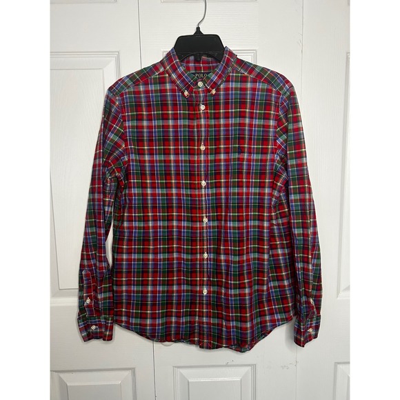 Polo Ralph Lauren Other - Polo Ralph Lauren Kids Plaid Button Down Shirt Long Sleeve Red XL 18-20